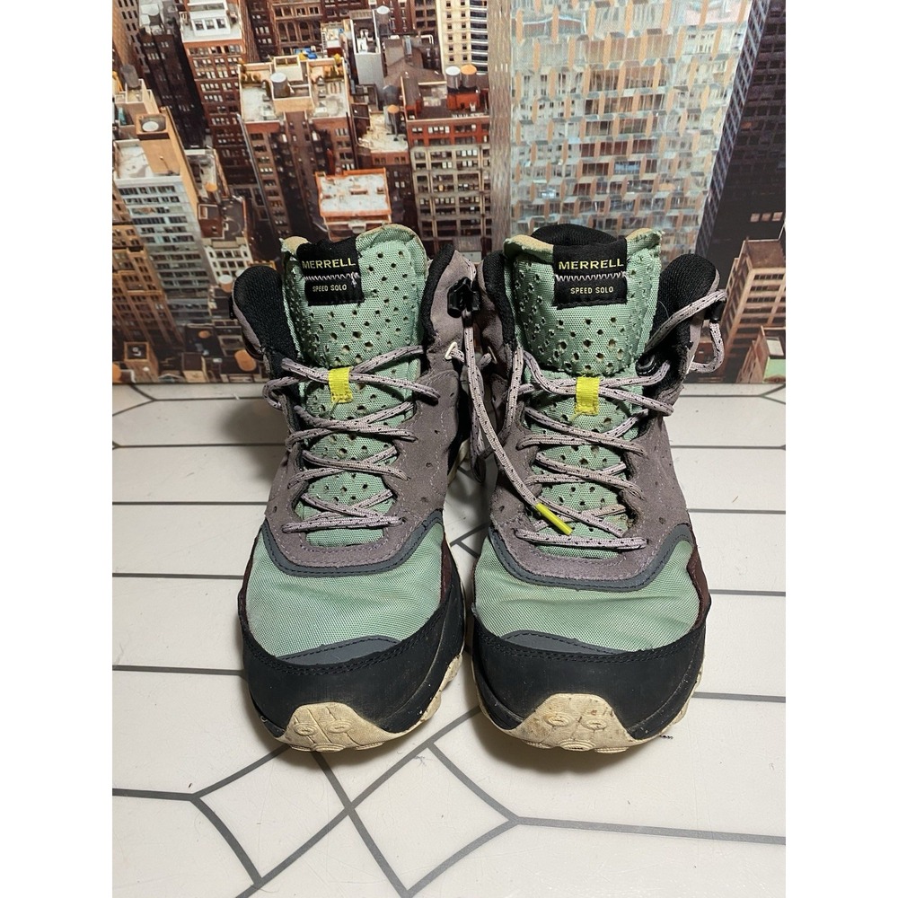 Merrell Speed Solo Mid Womens Hiking Boots Sz 10  Jade Suede Waterproof Boots